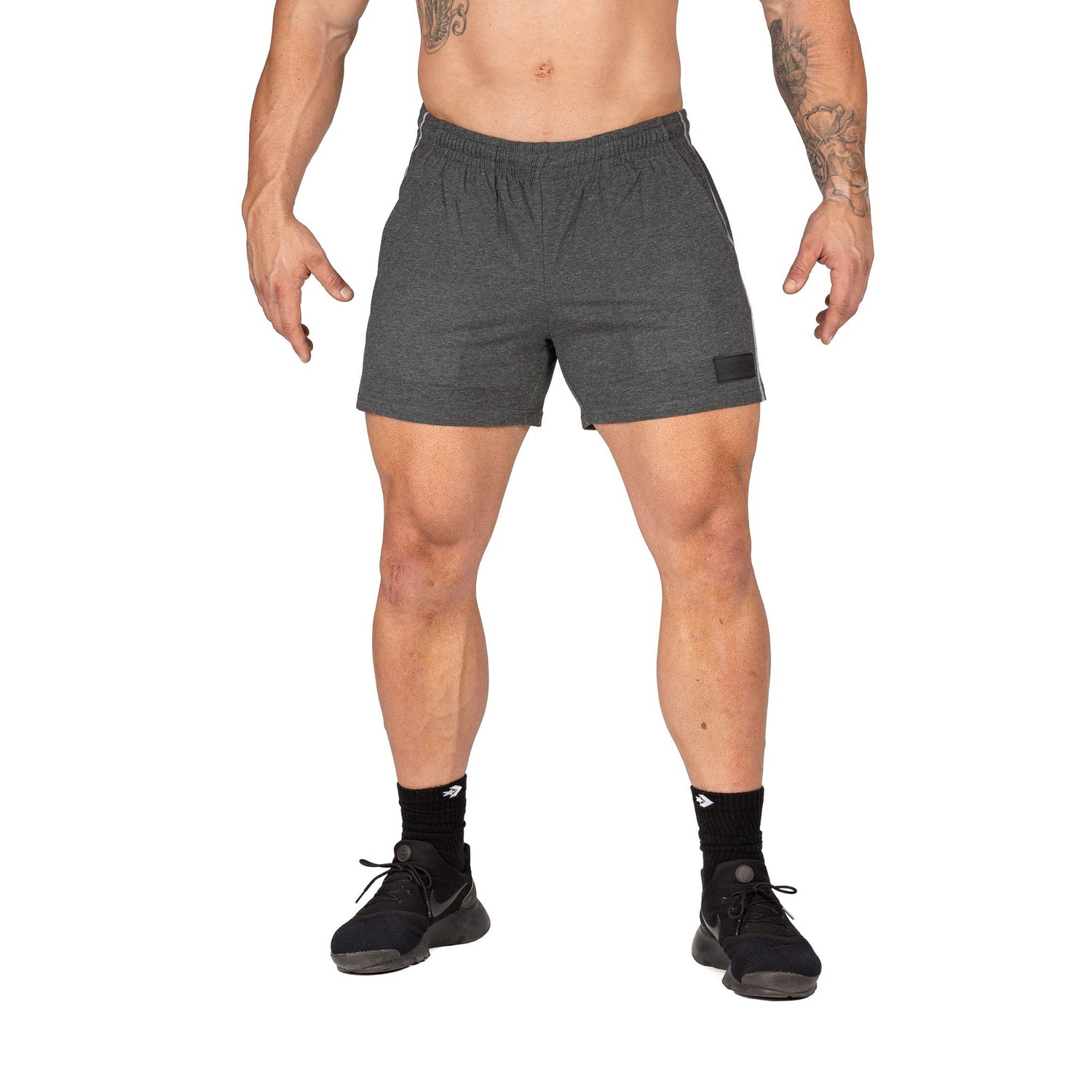 Mens fleece workout top shorts