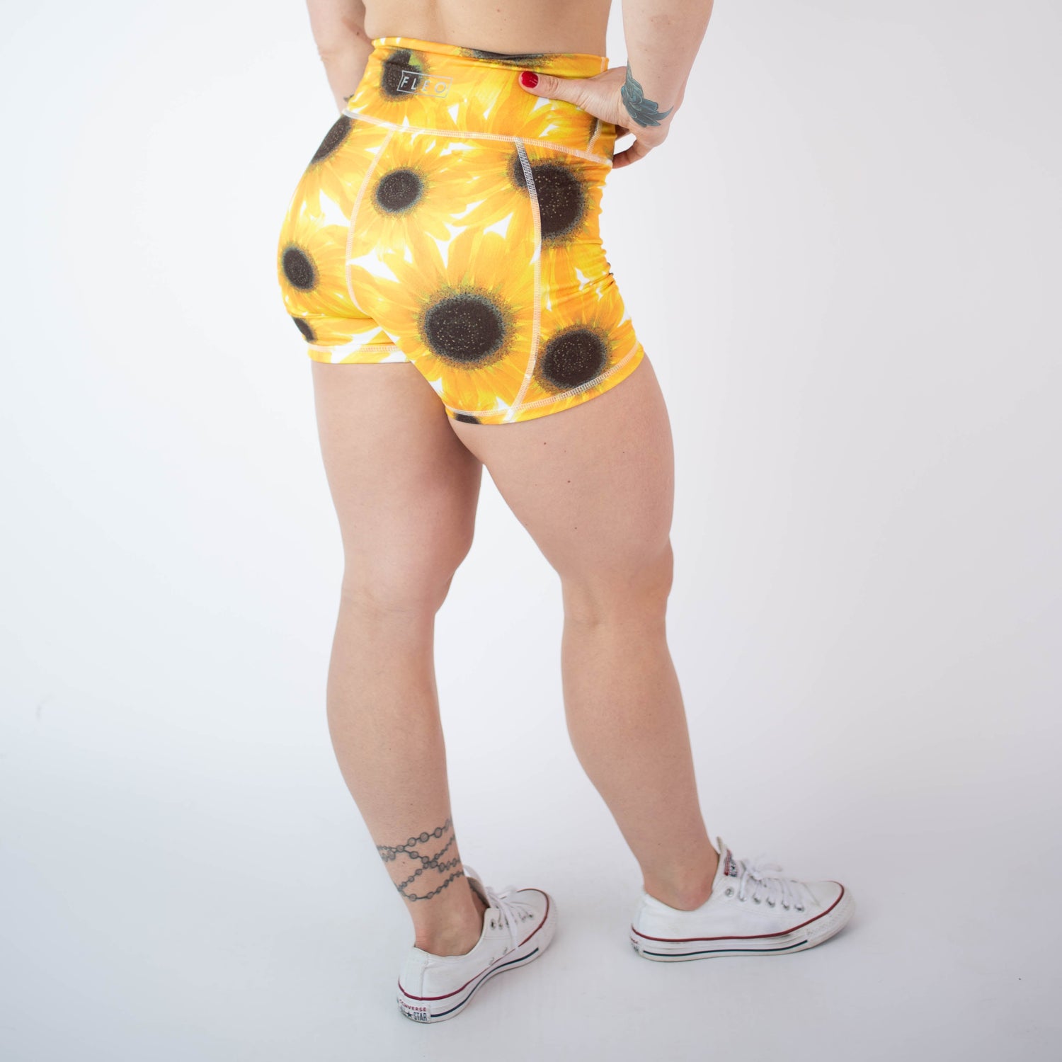 High waisted sale sunflower shorts