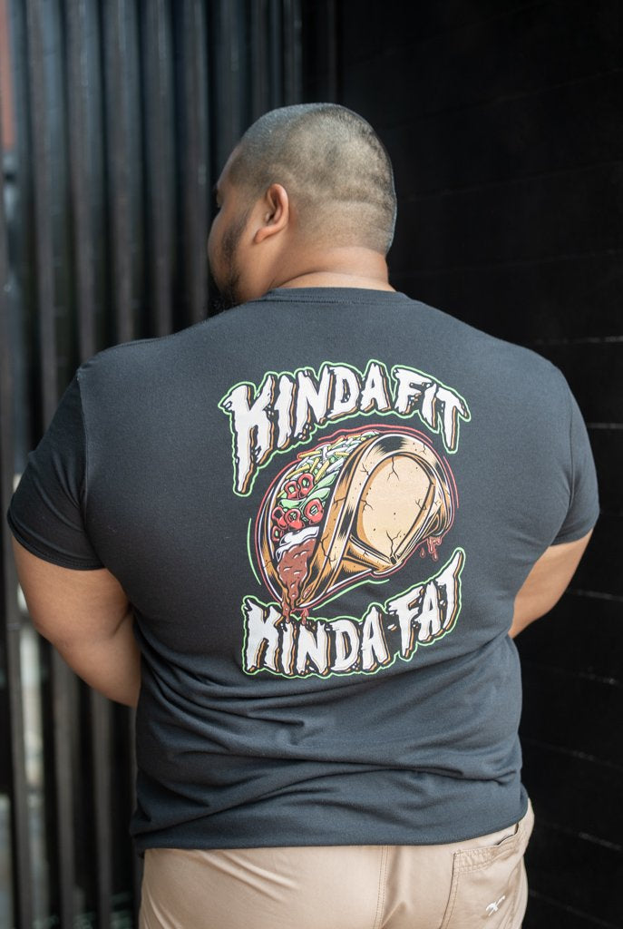 Kinda Fit Kinda Fat Taco Plate Black Tee - 9 for 9