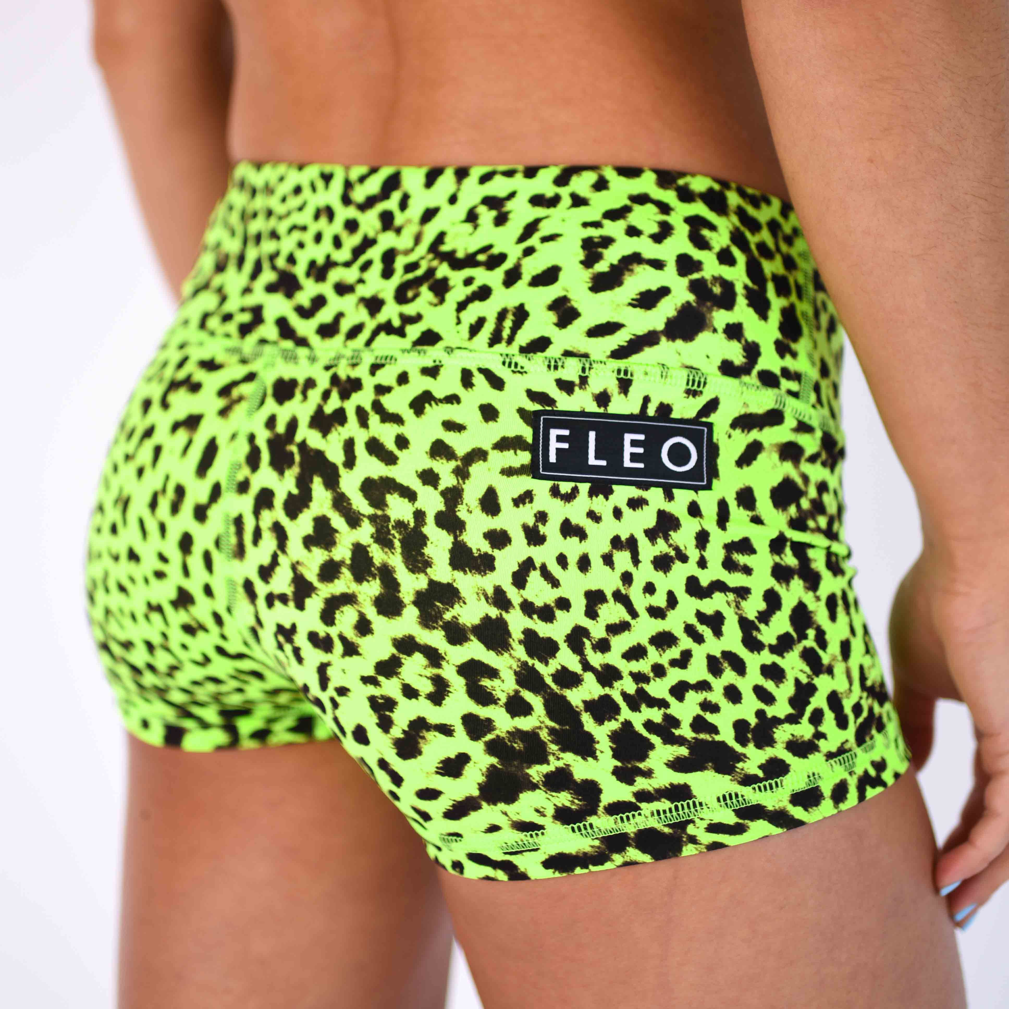 FLEO Neon Green Leopard Shorts (Original)