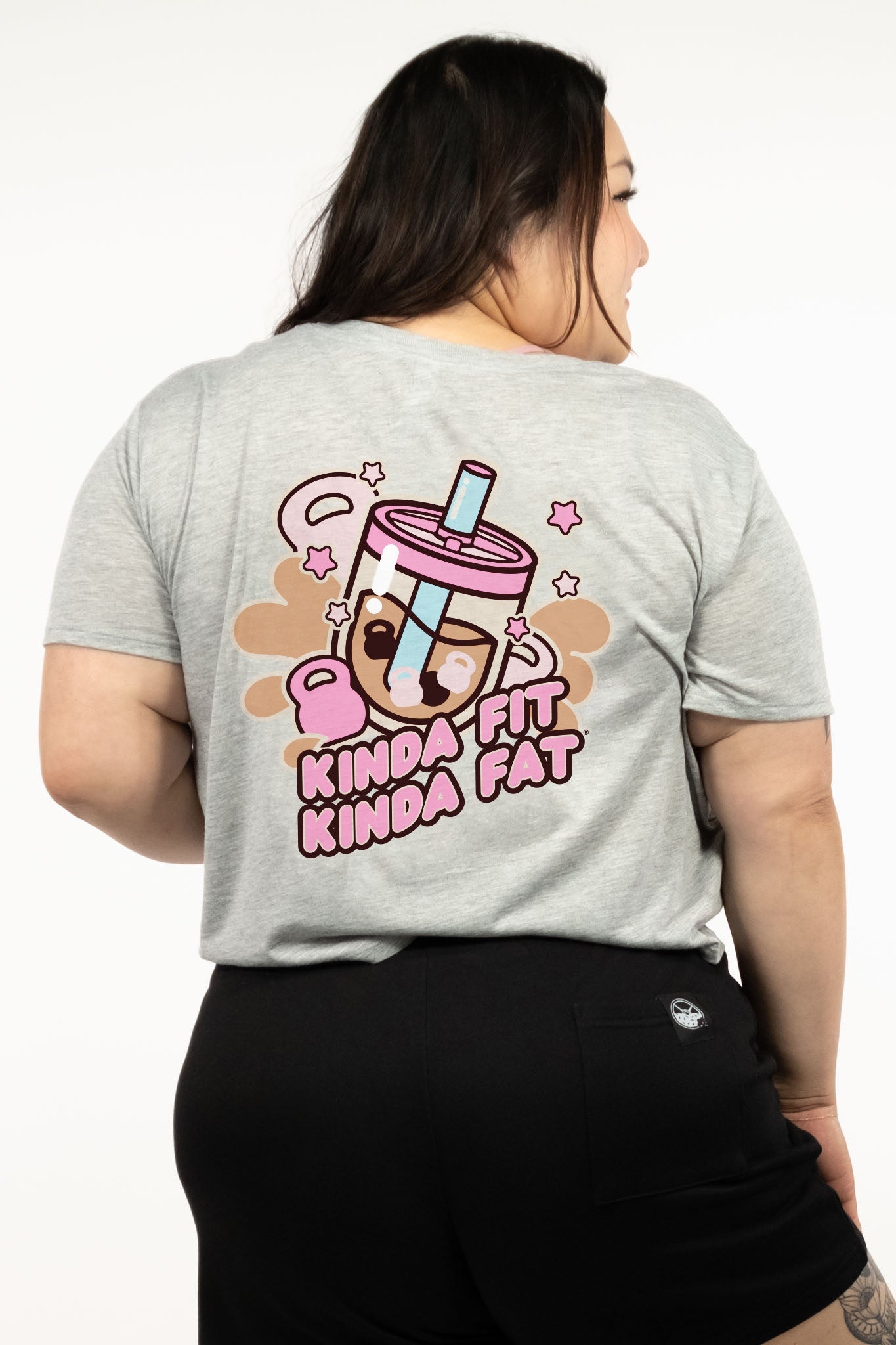 Kinda Fit Kinda Fat Boba Bulk Tea Cropped Tee