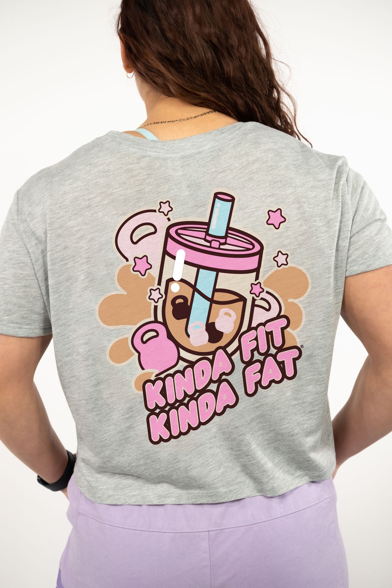 Kinda Fit Kinda Fat Boba Bulk Tea Cropped Tee