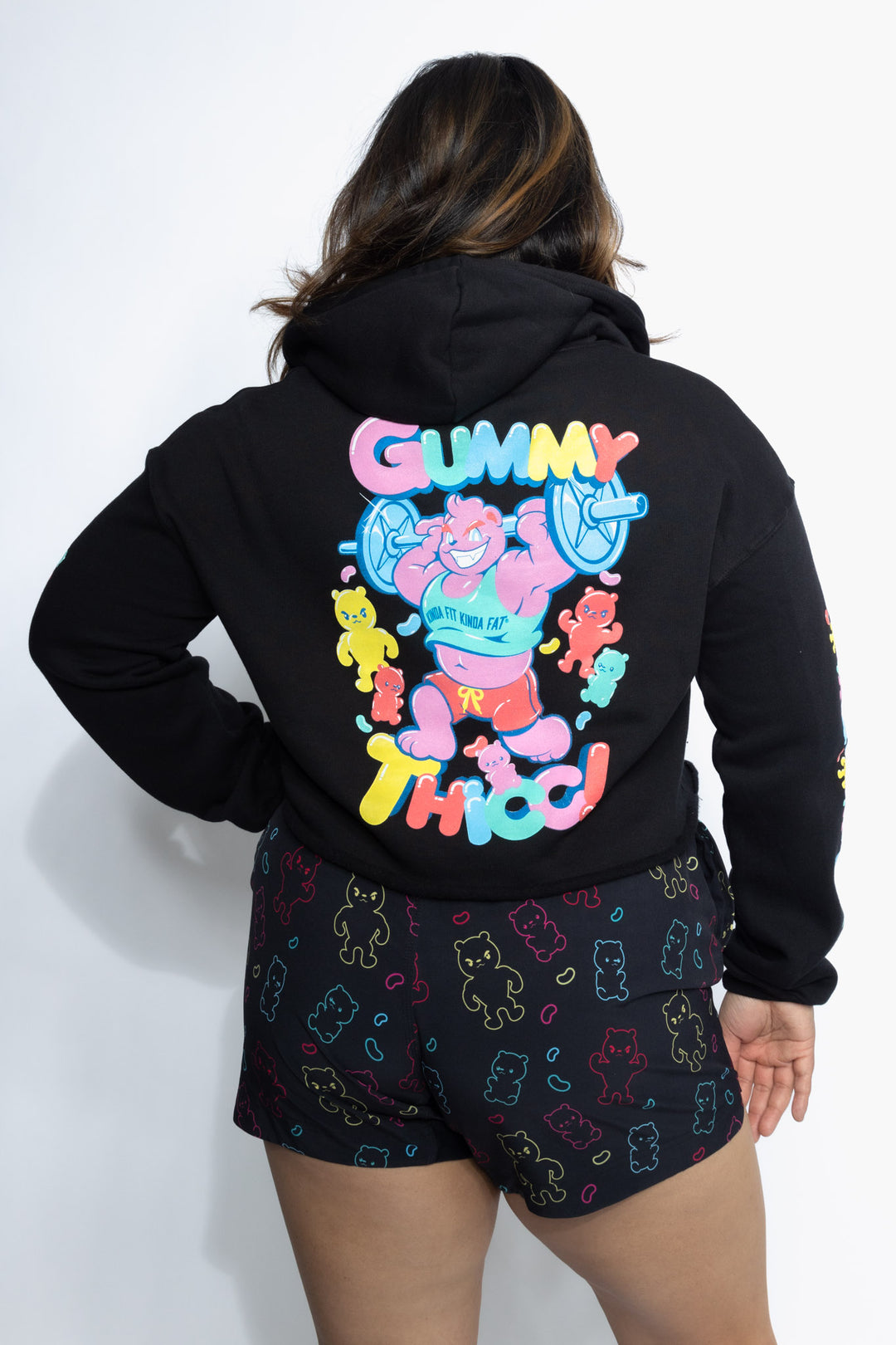 Kinda Fit Kinda Fat Gummy Thicc Cropped Hoodie