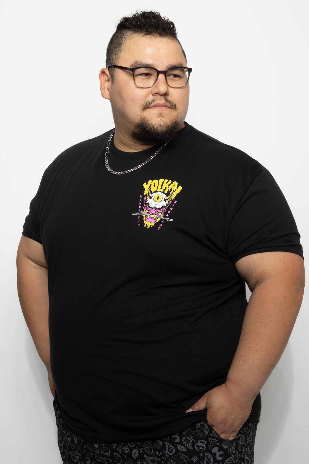 Kinda Fit Kinda Fat Yolked Yolkai Tee (Black)